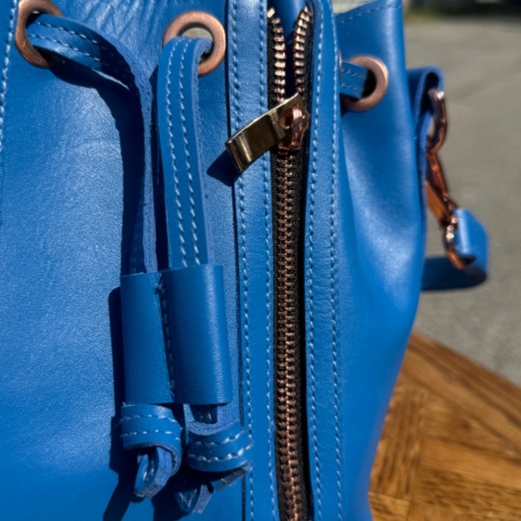 Crossbody Bag | Small Blue Bucket Bag - Picture 3 of 4